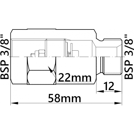 ZAWÓR HYDRAULICZNY PĘKNIĘTEGO PRZEWODU AB 3/8 50L
